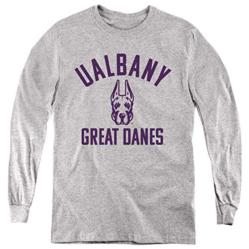 University at Albany Official One Color Ualbany Logo Youth Long Sleeve T Shirt Athletic Heather Medium University at Albany Official One Color Ualbany Logo Youth Long Sleeve T Shirt Athletic Heather Medium