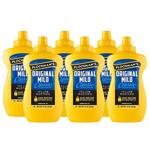 Plochman's Yellow Original Mild Mustard 15 Oz -6 Pack-