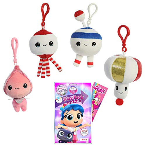 Aurora - True and The Rainbow Kingdom - Backpack Clip-Ons-  Smelfer Shim-Shim Bee-Paw and Spark-Lee Set of 4
