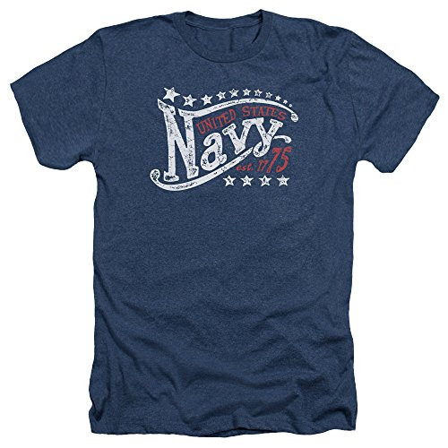 Trevco Men's Short Sleeve T-Shirt Heather Navy Large