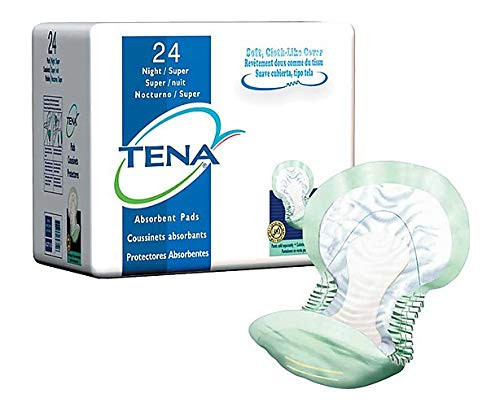 TENA Night Super Bladder Control Pad 62718 One Size Fits Most Pack of 24 White-Green