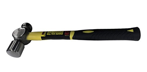 K-T Industries Ball Pein TPR Handle Hammer, 32-Ounce