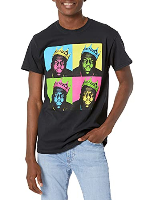 The Notorious B.I.G Men's Multi-Colored Crown T-Shirt Black Large The Notorious B.I.G Men's Multi-Colored Crown T-Shirt Black Large