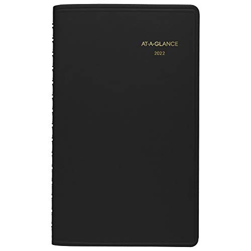 2022 Weekly Appointment Book  and  Planner by AT-A-GLANCE 5" x 8" Small 12 Months Black -7007505-