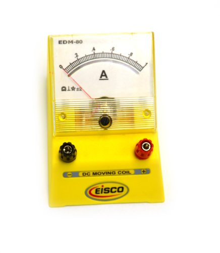 Eisco Labs Analog Ammeter DC Current Meter 0-1 Amp 0.02A Resolution