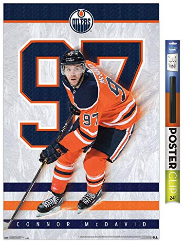 Trends International NHL Edmonton Oilers - Connor McDavid 17 Wall Poster 22.375" x 34" Premium Poster  and  Clip Bundle