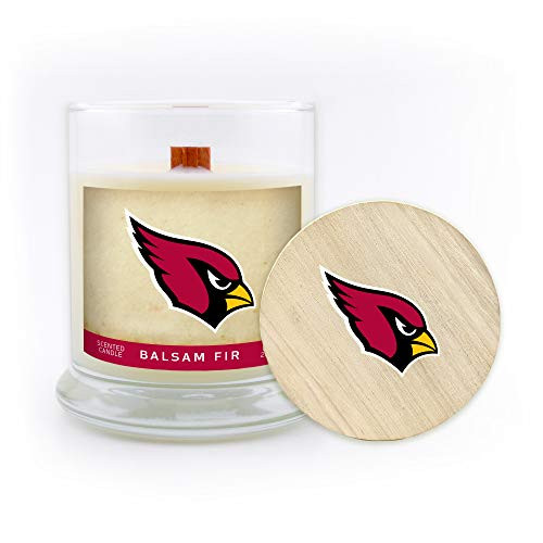 Worthy Promo NFL Arizona Cardinals Gifts 8oz Scented Candle Soy Wax w-Wood Wick and Lid Balsam Fir Worthy Promo NFL Arizona Cardinals Gifts 8oz Scented Candle Soy Wax w-Wood Wick and Lid Balsam Fir