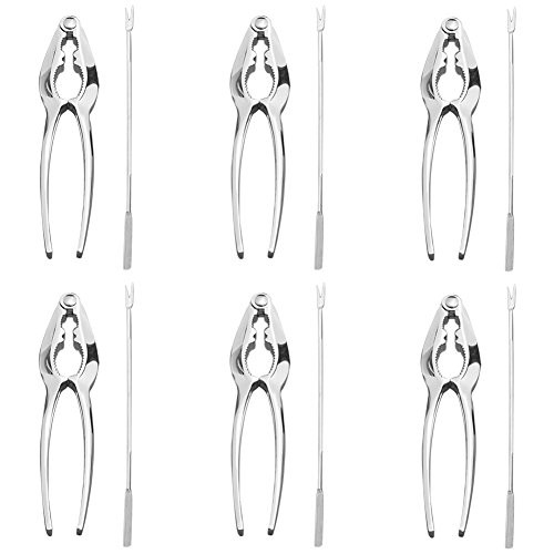 CoZroom Seafood Tools Set Nut Crackers of 12 Pcs Seafood Opener Tool Set, 6 Pcs Lobster Crackers/Crab Crackers and 6 Pcs Stainless Steel Seafood Forks/Picks