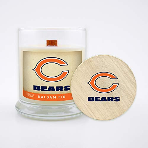Worthy Promo NFL Chicago Bears Gifts 8oz Scented Candle Soy Wax w-Wood Wick and Lid Balsam Fir Worthy Promo NFL Chicago Bears Gifts 8oz Scented Candle Soy Wax w-Wood Wick and Lid Balsam Fir