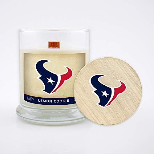 Worthy Promo NFL Houston Texans Gifts 8oz Scented Candle Soy Wax w-Wood Wick and Lid Lemon Cookie Worthy Promo NFL Houston Texans Gifts 8oz Scented Candle Soy Wax w-Wood Wick and Lid Lemon Cookie