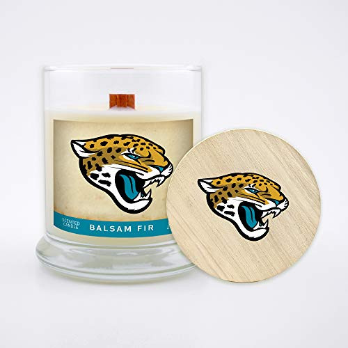 Worthy Promo NFL Jacksonville Jaguars Gifts 8oz Scented Candle Soy Wax w-Wood Wick and Lid Balsam Fir Worthy Promo NFL Jacksonville Jaguars Gifts 8oz Scented Candle Soy Wax w-Wood Wick and Lid Balsam Fir