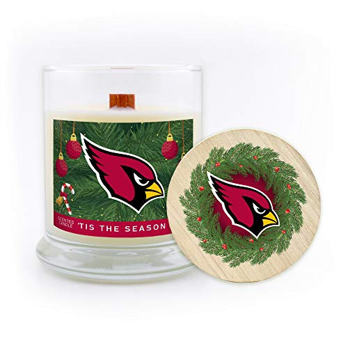 Worthy Promo NFL Arizona Cardinals Gifts 8oz Holiday Christmas Candle Soy Wax w-Wood Wick and Lid Tis The Season Worthy Promo NFL Arizona Cardinals Gifts 8oz Holiday Christmas Candle Soy Wax w-Wood Wick and Lid Tis The Season