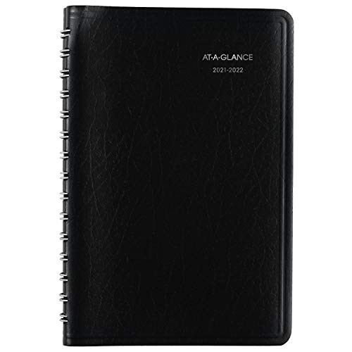 Academic Planner 2021-2022 AT-A-GLANCE Daily Appointment Book  and  Planner 5" x 8" Small for School Teacher Student DayMinder Black -AY4400-