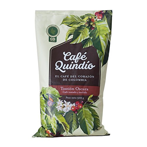 Coffee Quindio Traditional Dark Roasted 500 gr, 17.6 oz Coffee from the Heart of Colombia 100% Arabica Coffee Beans