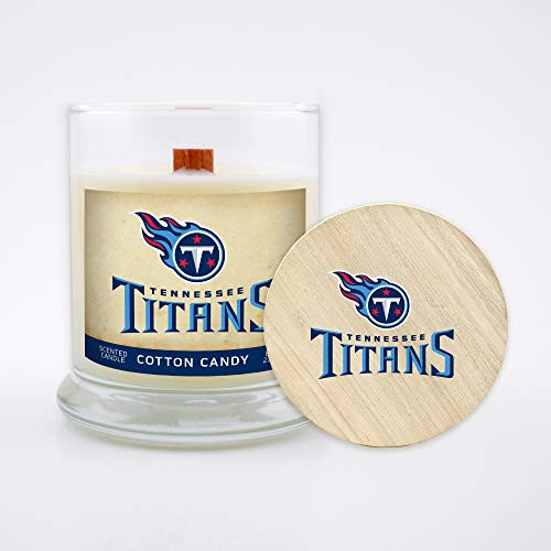 Worthy Promo NFL Tennessee Titans Gifts 8oz Scented Candle Soy Wax w-Wood Wick and Lid Cotton Candy Worthy Promo NFL Tennessee Titans Gifts 8oz Scented Candle Soy Wax w-Wood Wick and Lid Cotton Candy