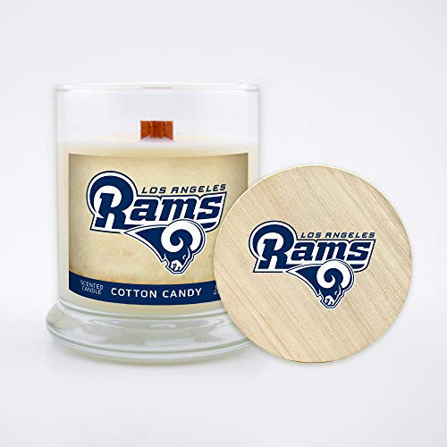 Worthy Promo NFL LA Rams Gifts 8oz Scented Candle Soy Wax w-Wood Wick and Lid Cotton Candy Worthy Promo NFL LA Rams Gifts 8oz Scented Candle Soy Wax w-Wood Wick and Lid Cotton Candy