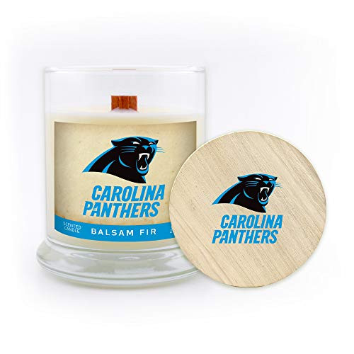 Worthy Promo NFL Carolina Panthers Gifts 8oz Scented Candle Soy Wax w-Wood Wick and Lid Balsam Fir Worthy Promo NFL Carolina Panthers Gifts 8oz Scented Candle Soy Wax w-Wood Wick and Lid Balsam Fir