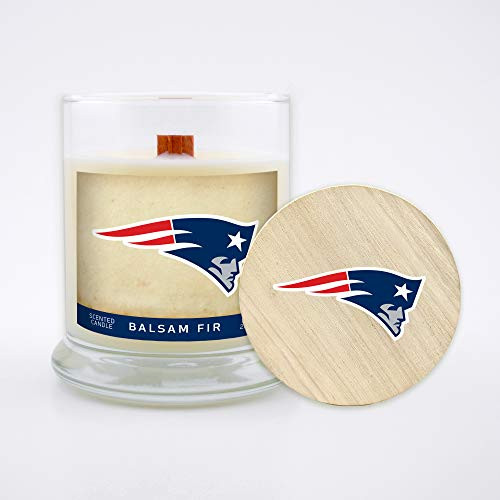Worthy Promo NFL New England Patriots Gifts 8oz Scented Candle Soy Wax w-Wood Wick and Lid Balsam Fir Worthy Promo NFL New England Patriots Gifts 8oz Scented Candle Soy Wax w-Wood Wick and Lid Balsam Fir