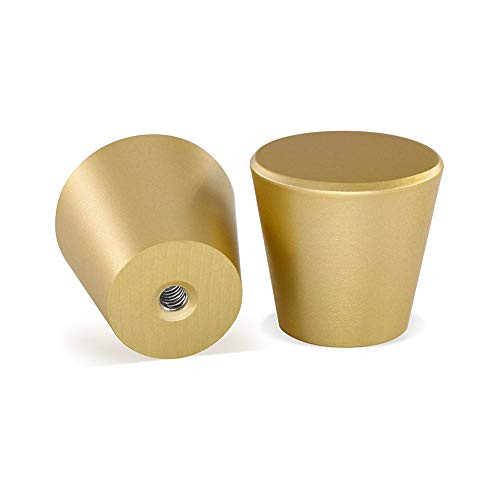 15 Pack Gold Cabinet Knobs Brushed Brass Drawers Knobs - goldenwarm Round Knobs for Dresser Drawers Solid Brass Cabinet Knobs Kitchen Hardware Gold Hardware for Cabinets