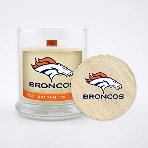 Worthy Promo NFL Denver Broncos Gifts 8oz Scented Candle Soy Wax w-Wood Wick and Lid Balsam Fir Worthy Promo NFL Denver Broncos Gifts 8oz Scented Candle Soy Wax w-Wood Wick and Lid Balsam Fir