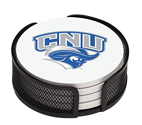 Thirstystone VCNU-HA17 Stoneware Drink Coaster Set with Holder, Christopher Newport University