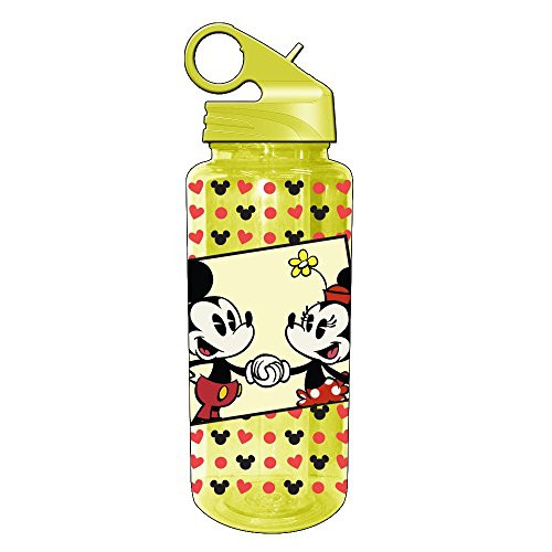 Silver Buffalo DL1164 Disney Mickey and Minnie Mouse Tritan Water Bottle 20-Ounces
