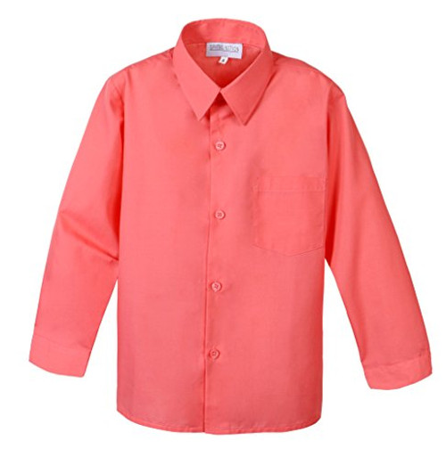 Spring Notion Baby Boys' Long Sleeve Dress Shirt 18M Melon