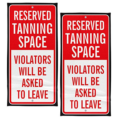 Rockin Towel Reserved Tanning Space Decorative Beach Towel 30" x 60" 2 Pack Soft Cotton Velour Towel Ideal for The Beach Pool Sunbathing