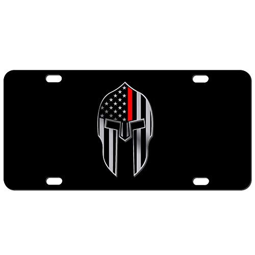 JASS GRAPHIX Thin Red Line Spartan Helmet Molon Labe HD 2D License Plate