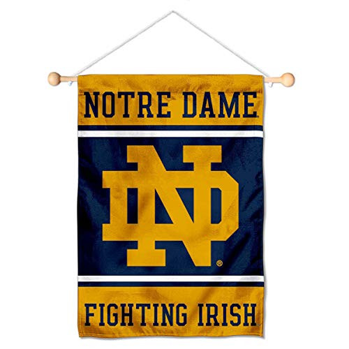 Notre Dame Mini Small Banner and Banner Pole Bundle