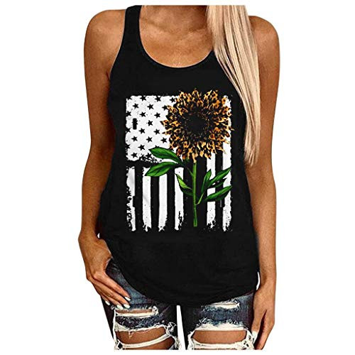 VEKDONE Women 4th of July USA Tank Top American Flag Racerback Sleeveless Patriotic Tanks T-Shirts Tops-Black Large- VEKDONE Women 4th of July USA Tank Top American Flag Racerback Sleeveless Patriotic Tanks T-Shirts Tops-Black Large-