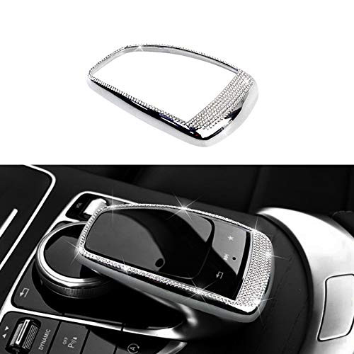 Bling Crystal Interior Mouse Buttons Center Console Panel Cover Compatible for Mercedes Benz New C-E Class GLC