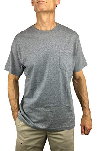 Eddie Bauer Men's Short-Sleeve Pocket T-Shirt -Heather Grey Medium-