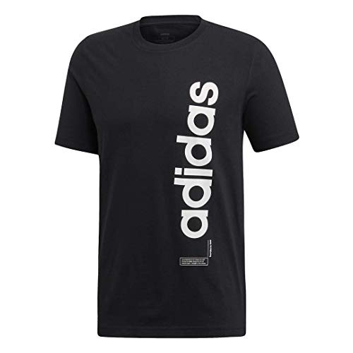 adidas Men's Vertical Graphic Tee Black-White Small