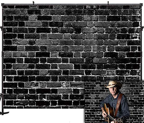 BINQOO 8x6ft Black Brick Wall Photography Backdrop Retro Portrait Photo Background Baby Kids Boys Birthday Party Decoration Banner Photo Booth Photographer Props BINQOO 8x6ft Black Brick Wall Photography Backdrop Retro Portrait Photo Background Baby Kids Boys Birthday Party Decoration Banner Photo Booth Photographer Props