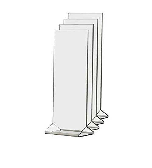 Marketing Holders 4"W x 9"H Literature Flyer Holder Display Stand Frame Letter Pack of 4 Notice Menu Pricing Deli Table Tent Countertop Expo Event Sign