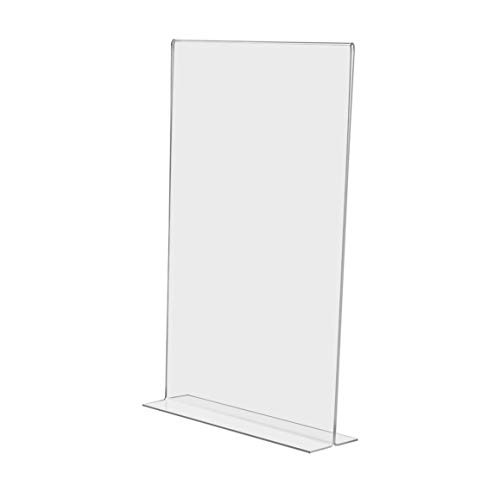 Marketing Holders 11"W x 17"H Literature Flyer Poster Event Sign Holder Display Stand Double Sided Bottom Loading Frame Letter Notice Menu Pricing Deli Table Tent Countertop Expo