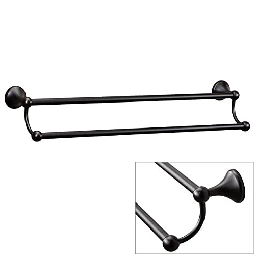 Bennington Lakefront Oil Rubbed Bronze 24-in. Double Towel Bar Holder Rack Bath Hardware Accessory