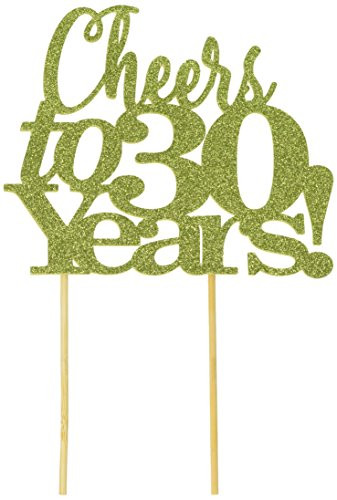All About Details Lime Green Cheers to 30 Years! Cake Topper