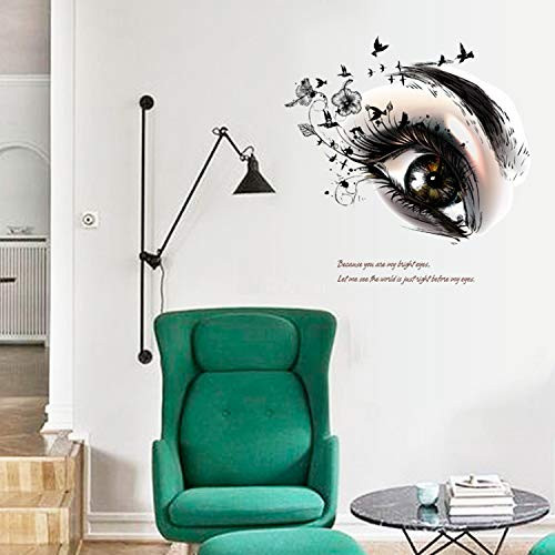 Art Eye Wall Sticker 3D Eye Wallpaper Kids Baby Wall Decals Mural Home Decor for Bedroom Dining Living Room