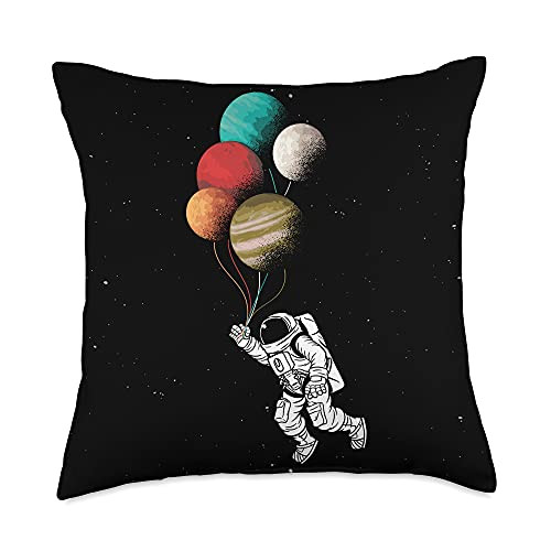 Astronomy Science Astronaut Space Travel Gift Space Travel Astronomy Planets Balloons Galaxy Astronaut Throw Pillow 18x18 Multicolor