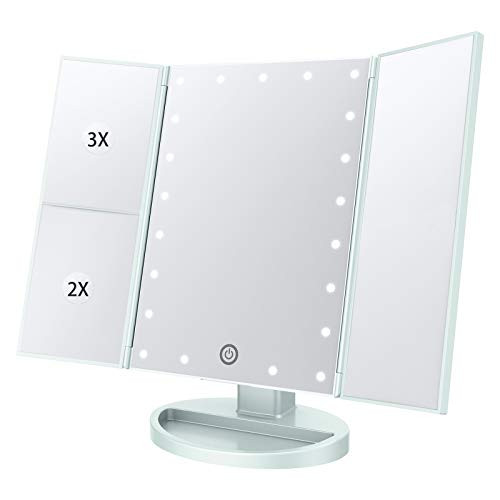 BESTOPE Makeup Mirror with Lights 21 Led Light Up Mirror with 2X-3X Magnification Vanity Mirror with Lights Touch Screen 180 Degree Rotation Dual Power Supply-Green- BESTOPE Makeup Mirror with Lights 21 Led Light Up Mirror with 2X-3X Magnification Vanity Mirror with Lights Touch Screen 180 Degree Rotation Dual Power Supply-Green-