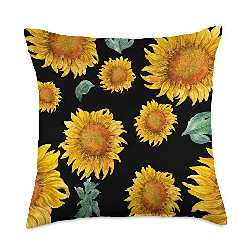Sunflowers Sunshine Yellow Flowers Florist Gifts Nature Yellow Flowers Sunshine Florist Gifts Sunflowers Throw Pillow 18x18 Multicolor