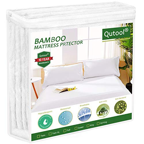 Qutool Twin Cooling Mattress Protector 100 percent Waterproof Hypoallergenic Mattress Pad Cover - Bamboo Fabric Terry Top - Fitted 8"-21" Deep Pocket - Breathable Noiseless and Vinyl Free Qutool Twin Cooling Mattress Protector 100 percent Waterproof Hypoallergenic Mattress Pad Cover - Bamboo Fabric Terry Top - Fitted 8"-21" Deep Pocket - Breathable Noiseless and Vinyl Free
