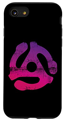 iPhone SE -2020- - 7 - 8 45 RPM Record Adapter Pink distressed Turntable Case