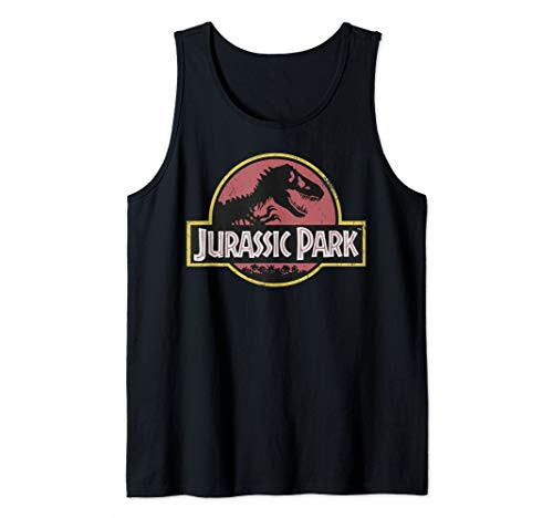 Jurassic Park Original Fossil Distressed Faded Logo Tank Top