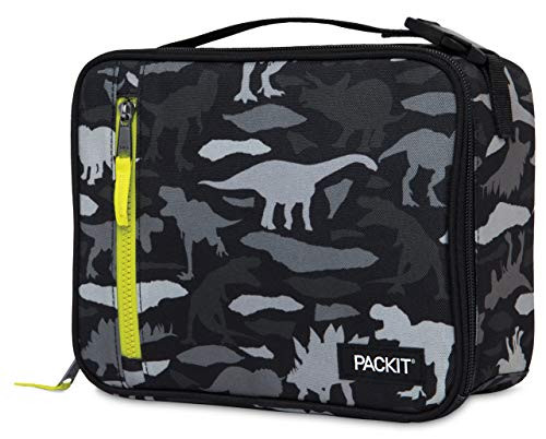 PackIt Freezable Classic Lunch Box Dino Camo Charcoal