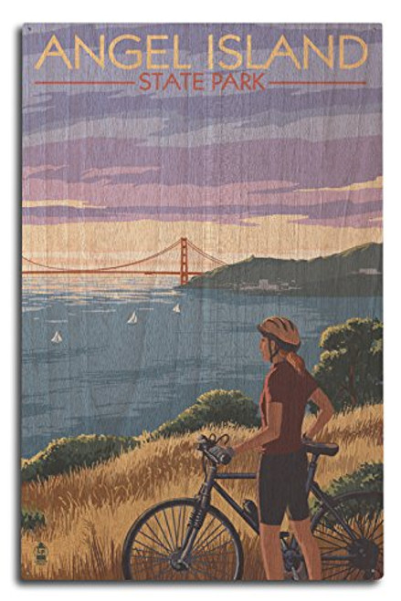 Lantern Press Angel Island San Francisco California Bicycle Scene -10x15 Wood Wall Sign Wall Decor Ready to Hang- Lantern Press Angel Island San Francisco California Bicycle Scene -10x15 Wood Wall Sign Wall Decor Ready to Hang-