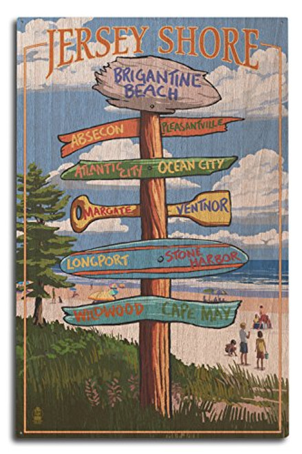 Lantern Press Brigantine Beach New Jersey Destinations Signpost -10x15 Wood Wall Sign Wall Decor Ready to Hang- Lantern Press Brigantine Beach New Jersey Destinations Signpost -10x15 Wood Wall Sign Wall Decor Ready to Hang-