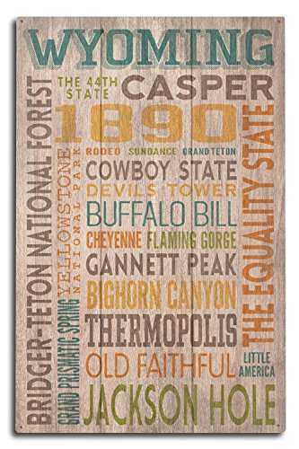 Lantern Press Casper Wyoming Rustic Typography -10x15 Wood Wall Sign Wall Decor Ready to Hang-